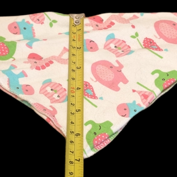 White, Pink, & Blue Colorful Elephant, Horse, Owl, & Bird Print Pet Bandana - Picture 9 of 9